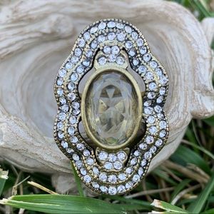 Chloe + Isabel Citrine Pavé North South Ring